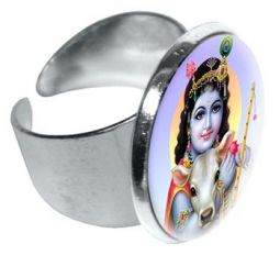 Luminous Ring Krishna and Calf Wide